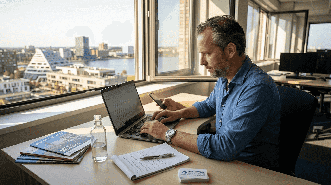 Marketingmanager aan bureau in Almere kantoor